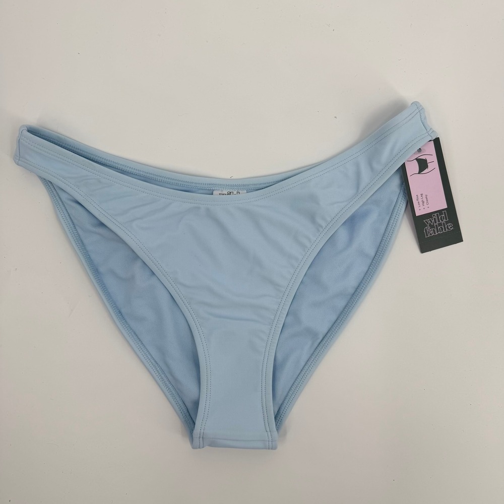 Wild Fable Bikini Bottom High Leg Cheeky Modern Women Size Medium Light Blue
